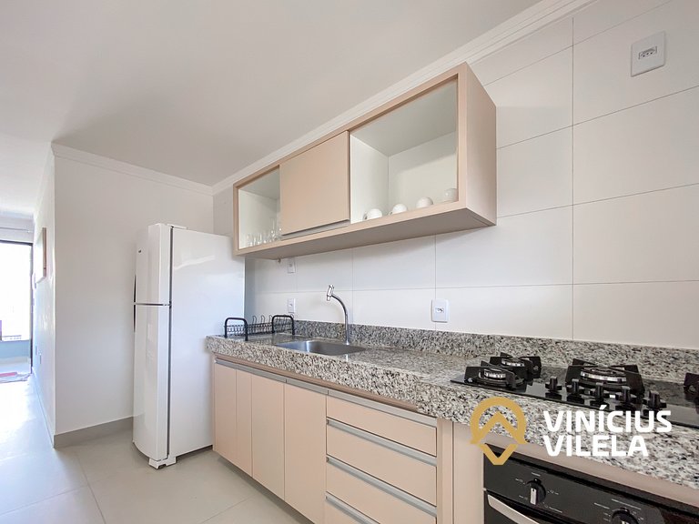 Apê com 3Q prox. a praia de Taperapuã (Axé Moi)