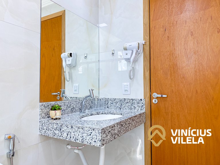 Apê com 3Q prox. a praia de Taperapuã (Axé Moi)