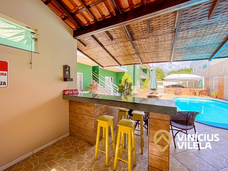 Condomínio com Piscina, Área Gourmet e Garagem a 800m da Pra