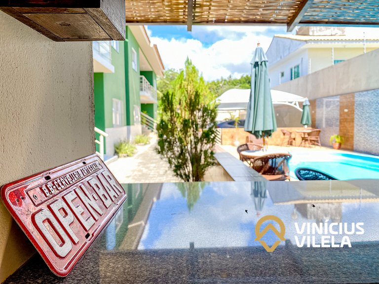 Apto 2Q térreo a 900m da Praia de Taperapuã