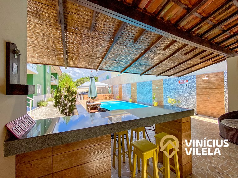 Condomínio com Piscina, Área Gourmet e Garagem a 800m da Pra