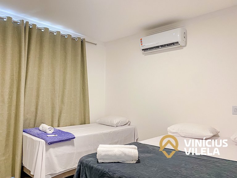 Apê Térreo 2Q prox. a praia de Taperapuã (Axé Moi)