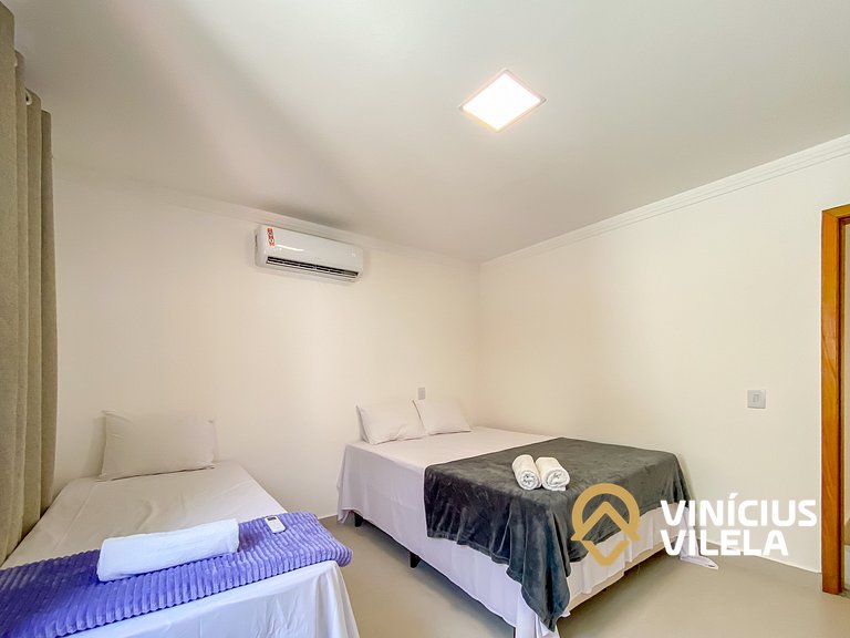 Apê Térreo 2Q prox. a praia de Taperapuã (Axé Moi)