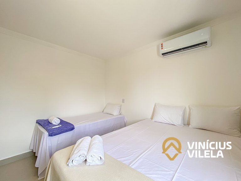 Apê Térreo 2Q prox. a praia de Taperapuã (Axé Moi)