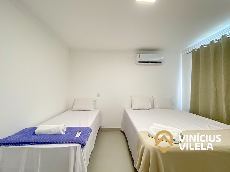 Apê Térreo 2Q prox. a praia de Taperapuã (Axé Moi)