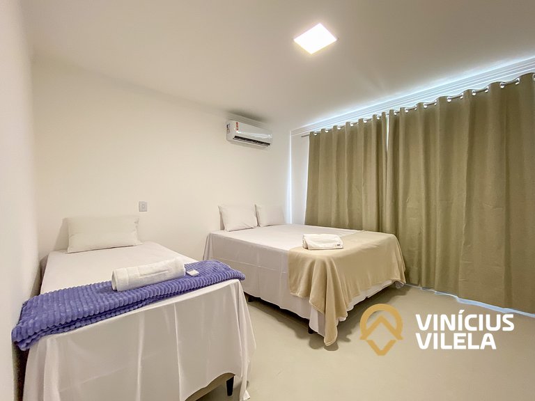 Apê Térreo 2Q prox. a praia de Taperapuã (Axé Moi)