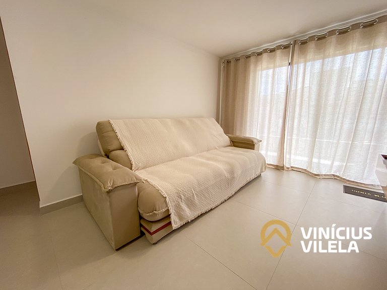 Apê Térreo 2Q prox. a praia de Taperapuã (Axé Moi)