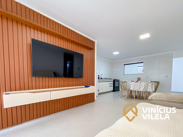 Apê Térreo 2Q prox. a praia de Taperapuã (Axé Moi)