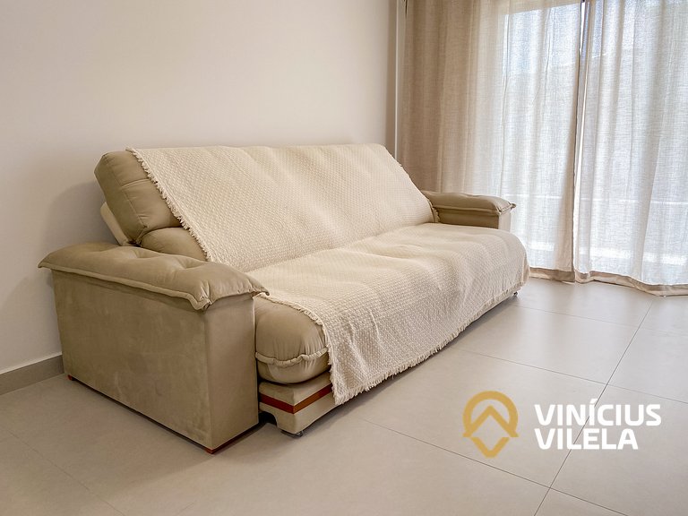 Apê Térreo 2Q prox. a praia de Taperapuã (Axé Moi)