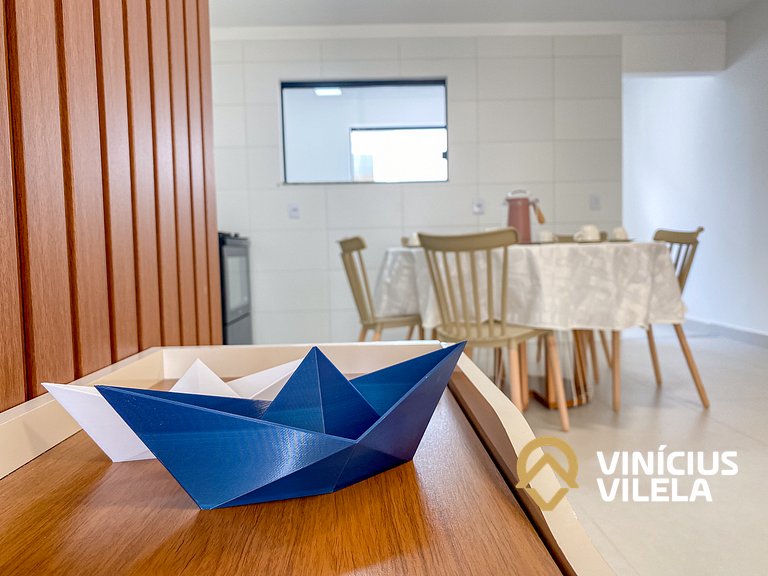 Apê Térreo 2Q prox. a praia de Taperapuã (Axé Moi)