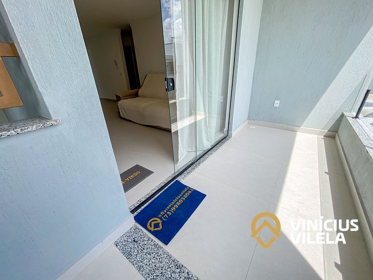 Apê Térreo 2Q prox. a praia de Taperapuã (Axé Moi)