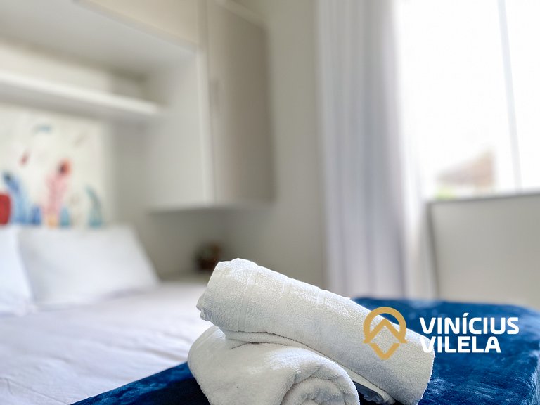 Apto 2Q Pav.Superior a 900m da Praia de Taperapuã