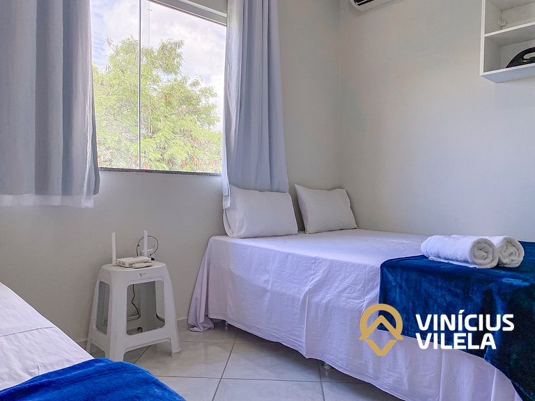 Apto 2Q Pav.Superior a 900m da Praia de Taperapuã