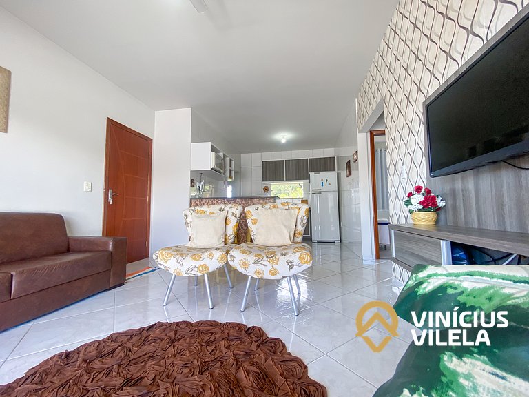 Apto 2Q Pav.Superior a 900m da Praia de Taperapuã