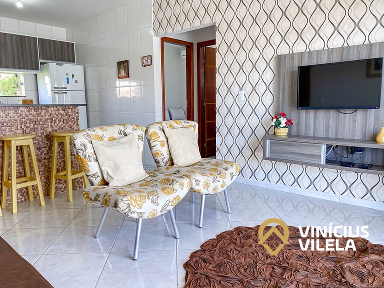 Apto 2Q Pav.Superior a 900m da Praia de Taperapuã