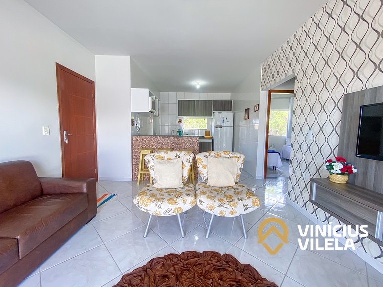 Apto 2Q Pav.Superior a 900m da Praia de Taperapuã