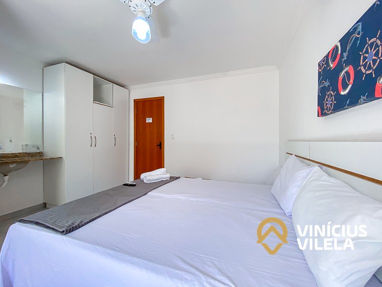 Flat 1 suíte, sala climatizada praia de Taperapuã