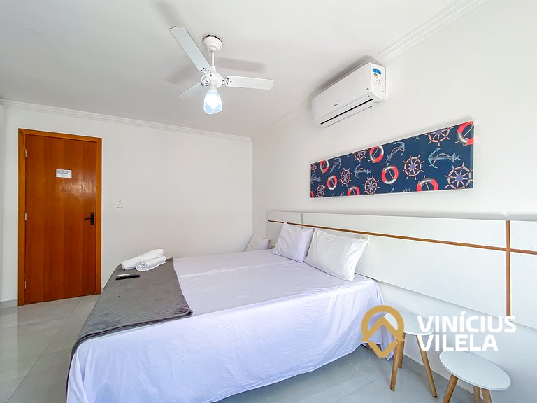 Flat 1 suíte, sala climatizada praia de Taperapuã