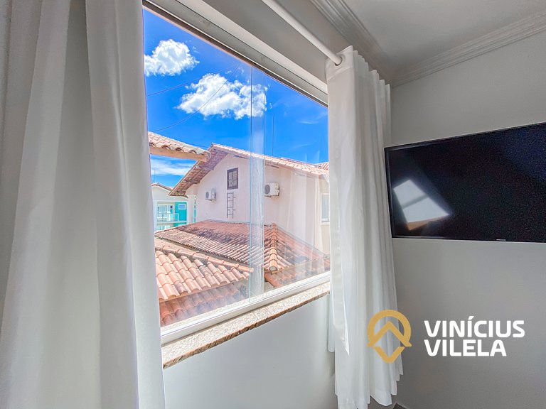 Flat 1 suíte, sala climatizada praia de Taperapuã