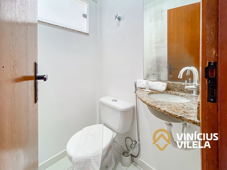 Flat 1 suíte, sala climatizada praia de Taperapuã