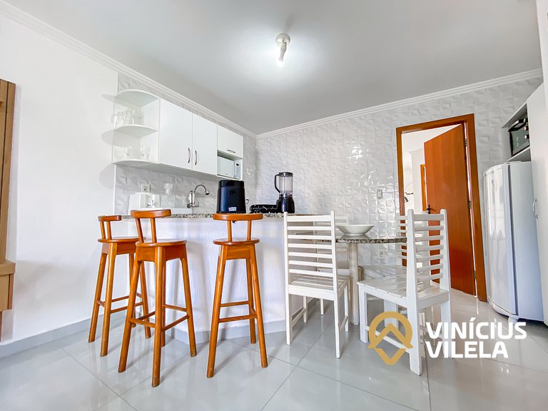 Flat 1 suíte, sala climatizada praia de Taperapuã