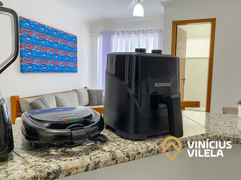 Flat 1 suíte, sala climatizada praia de Taperapuã