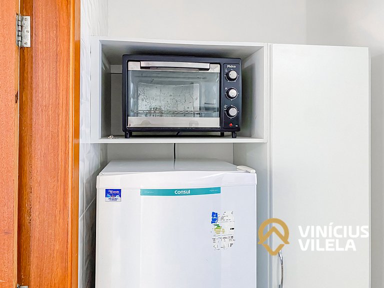 Flat 1 suíte, sala climatizada praia de Taperapuã