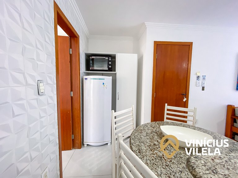 Flat 1 suíte, sala climatizada praia de Taperapuã