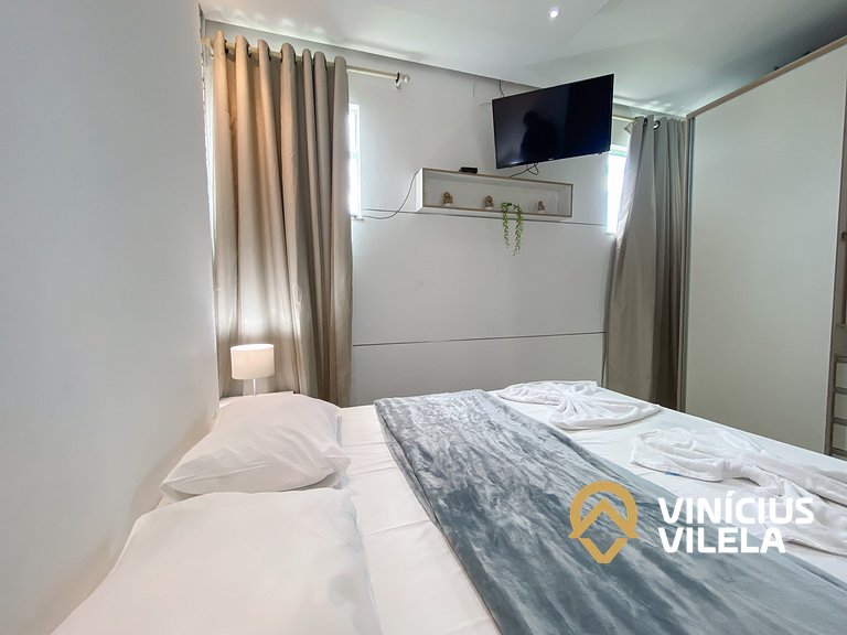 Duplex a 80m da Praia de Taperapuã - Piscina- WIFI