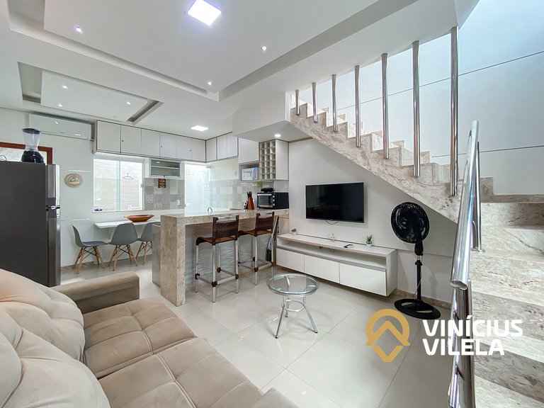 Duplex a 80m da Praia de Taperapuã