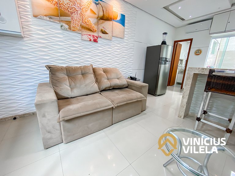 Duplex a 80m da Praia de Taperapuã - Piscina- WIFI