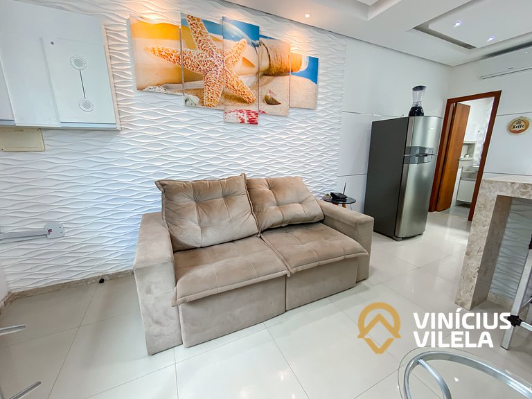 Duplex a 80m da Praia de Taperapuã - Piscina- WIFI