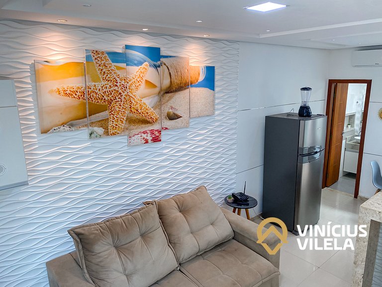 Duplex a 80m da Praia de Taperapuã - Piscina- WIFI