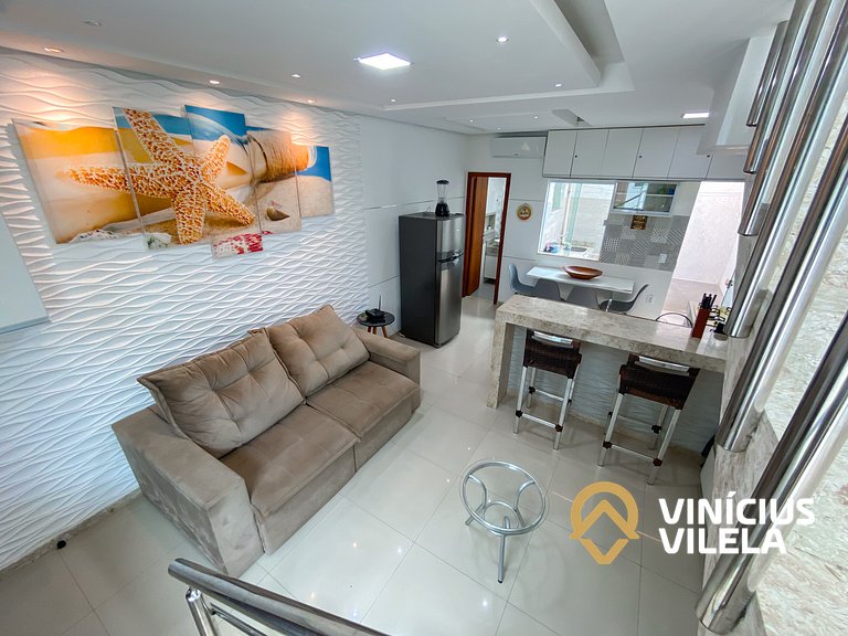 Duplex a 80m da Praia de Taperapuã - Piscina- WIFI