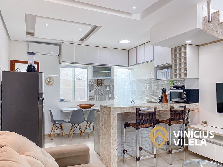 Duplex a 80m da Praia de Taperapuã - Piscina- WIFI