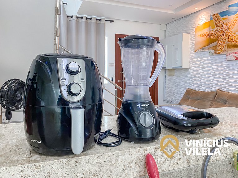 Duplex a 80m da Praia de Taperapuã