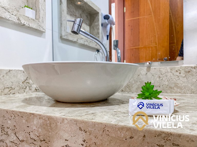 Duplex a 80m da Praia de Taperapuã - Piscina- WIFI