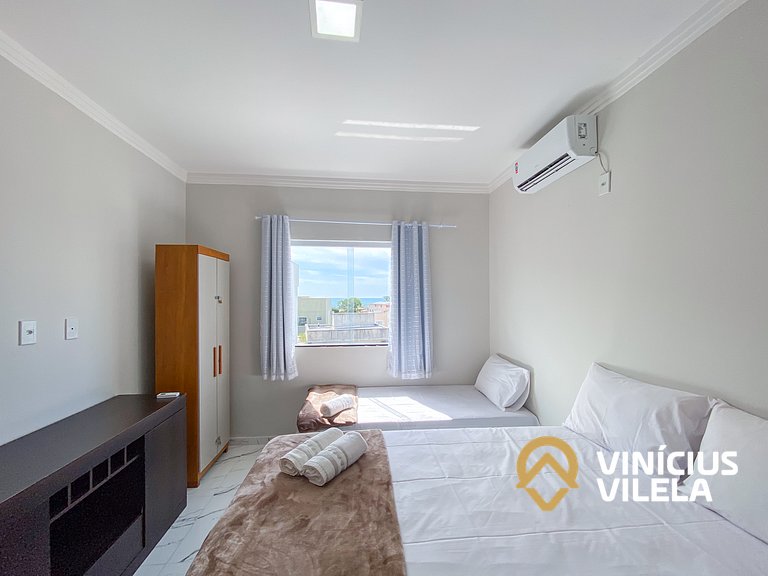 Apartamento com vista para o mar, 2 quartos, sendo 1 suíte,