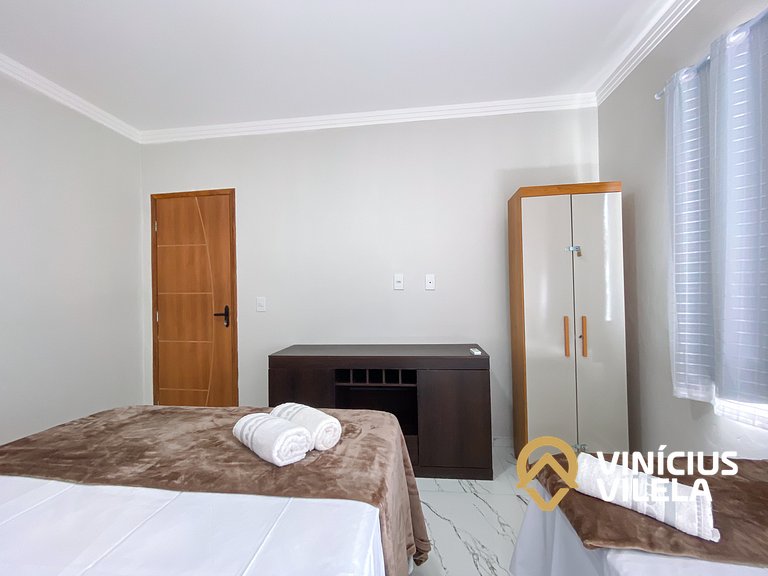 Apartamento com vista para o mar, 2 quartos, sendo 1 suíte,