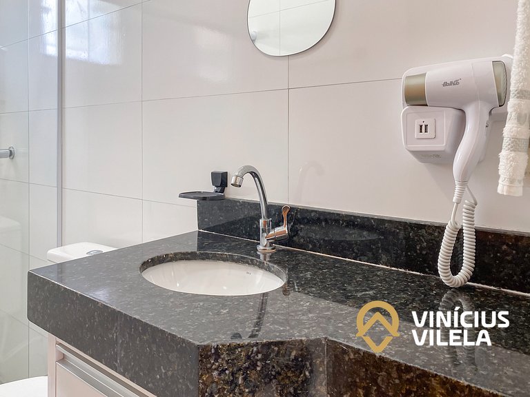 Apartamento com vista para o mar, 2 quartos, sendo 1 suíte,