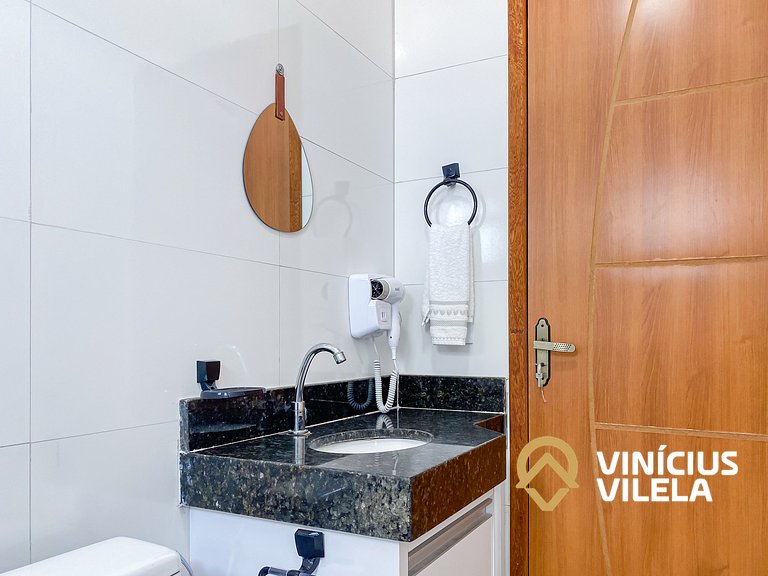 Apartamento com vista para o mar, 2 quartos, sendo 1 suíte,