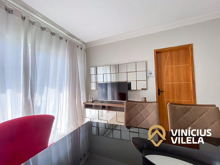 Apartamento com vista para o mar, 2 quartos, sendo 1 suíte,