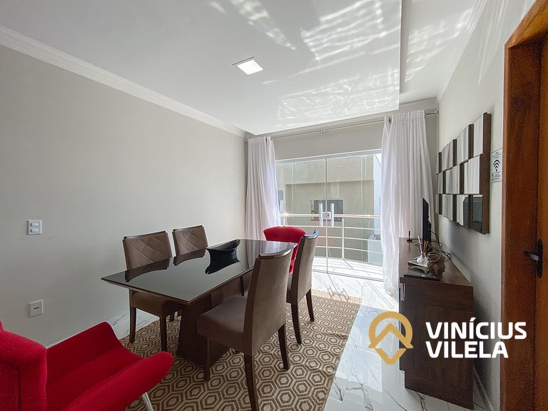 Apartamento com vista para o mar, 2 quartos, sendo 1 suíte,