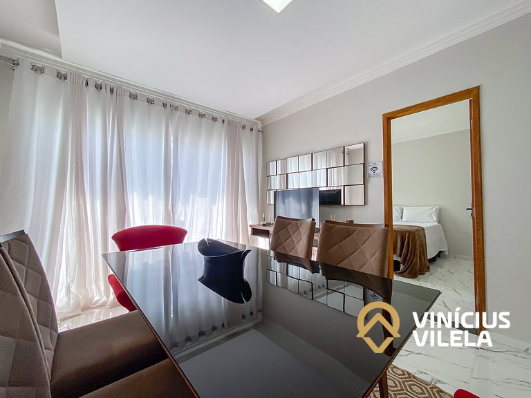 Apartamento com vista para o mar, 2 quartos, sendo 1 suíte,