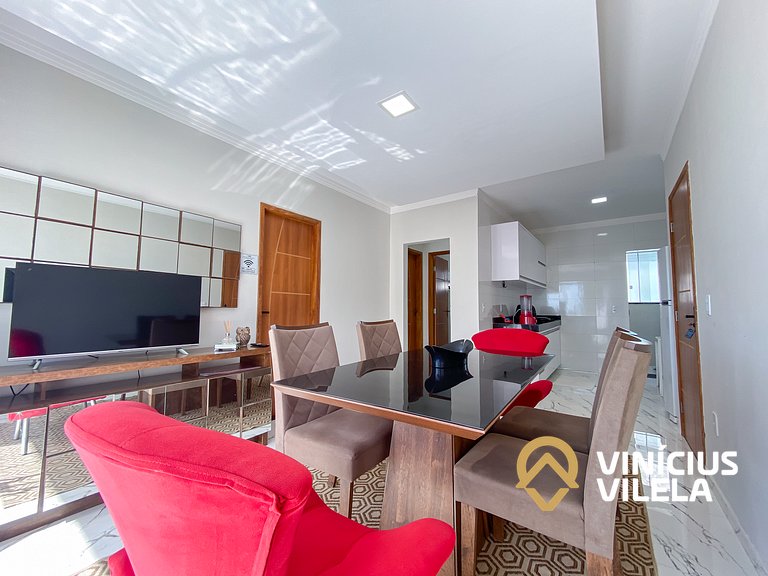 Apartamento com vista para o mar, 2 quartos, sendo 1 suíte,