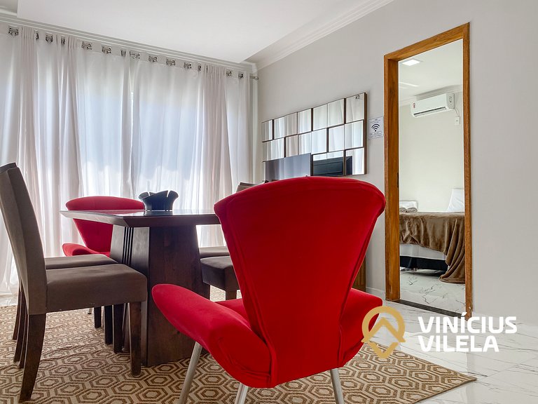 Apartamento com vista para o mar, 2 quartos, sendo 1 suíte,