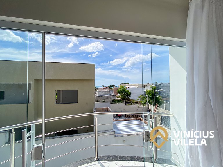 Apartamento com vista para o mar, 2 quartos, sendo 1 suíte,