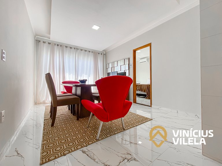 Apartamento com vista para o mar, 2 quartos, sendo 1 suíte,