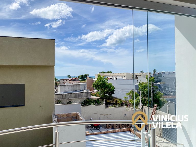 Apartamento com vista para o mar, 2 quartos, sendo 1 suíte,