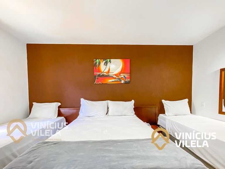 Suiíte com ar , frigobar proximo ao axé Moi